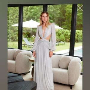 Patbo Lurex Cutout gown in Silver